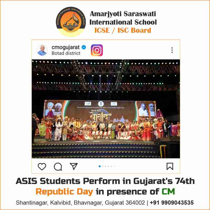 ASIS Students Perform in Gujarat's 74th Republic Day in presence of CM. edusprint.bhavnagareducation.org. JEE cracker 1st in Bhavnagar and Gujarat, Sarthak Patel. The year 2021-2022 Class 1 to 10, Commerce, Science Result. ICSE Result, Student achievement, student result, JEE, NETT, FOUNDATION ICSE/ISC/CISCE Students. ASIS Group, ASIS School Group, Amarjyoti Saraswati International School, Amarjyoti Saraswati School, ASIS International School, CISCE affiliated schools, Top ICSE schools, Best ISC schools, ICSE Board schools, ISC Board schools, Amarjyoti Saraswati admissions, ASIS school curriculum, CISCE Board education, ICSE syllabus and curriculum, ISC syllabus and curriculum, Amarjyoti Saraswati school reviews, ASIS school facilities, Best international schools, Top ICSE schools in Gujarat, Top ISC schools in Bhavnagar, Amarjyoti Saraswati school fees, ASIS school scholarships, Bhavnagar alumni network, Amarjyoti Saraswati alumni, ASIS alumni success stories, Bhavnagar education system, Amarjyoti Saraswati International School, CISCE Board Bhavnagar, ICSE Board Bhavnagar, ISC Board Bhavnagar, Top Bhavnagar ICSE schools, Best Bhavnagar ISC schools, Bhavnagar international schools, Amarjyoti Saraswati school admissions, ASIS alumni events, Bhavnagar education news, CISCE Board schools in Bhavnagar, ICSE syllabus and curriculum, ISC syllabus and curriculum, Amarjyoti Saraswati school reviews, ASIS school facilities, Bhavnagar school rankings, Amarjyoti Gohil, Bhavnagar, Kalvibid, Congratulation.